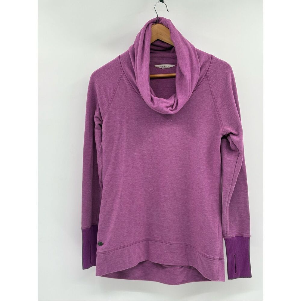 Athleta Sweatshirt Cowl Neck Women Small Purple Pullover Tranquility‎